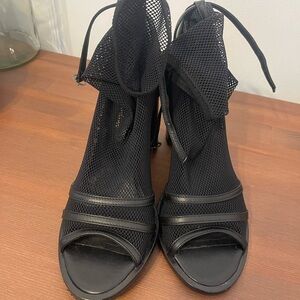 Black Mesh Women's Heels